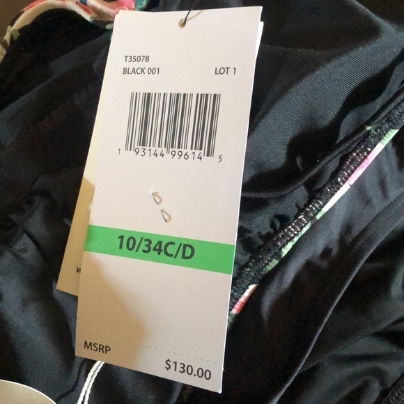 Coco Reef BLACK Amaris Underwire Tummy-Control One-Piece Swimsuit, US 10 34C/D - Picture 3 of 3